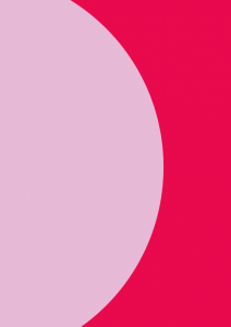 Fooditude core colours: pink and red.