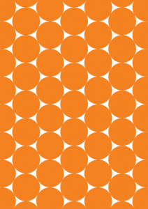 Fooditude branded pattern, orange circles.