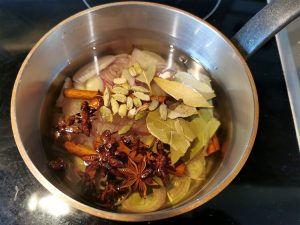 mixture of ingredients in a frying pan