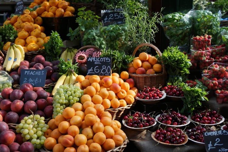 photograph of fresh and local market produce
