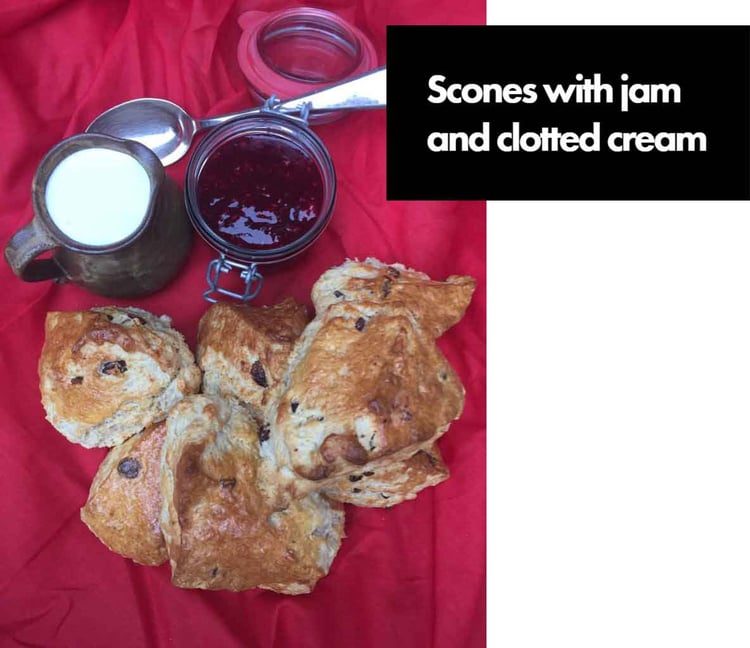 Image of scones with Jam and clotted cream