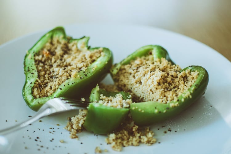 stuffed bell pepper cooked by London contract caterers for workplaces