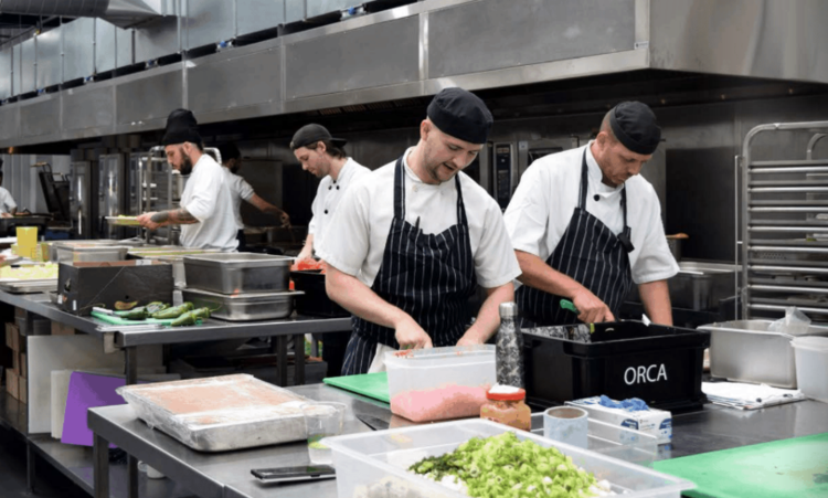 Chefs working in a kitchen