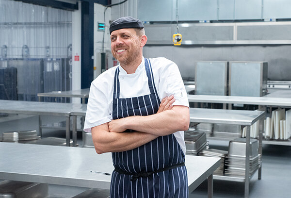 Male chef laughing