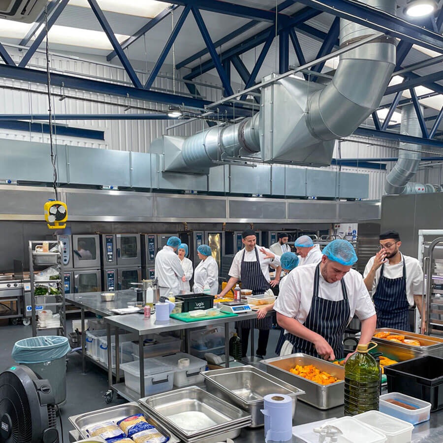 Chefs working in a kitchen