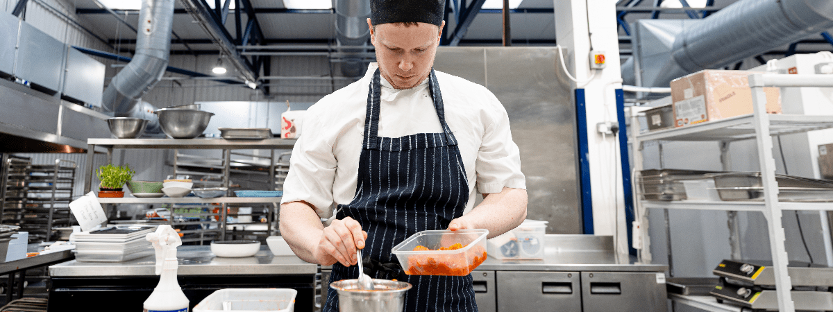 Chef preparing some food